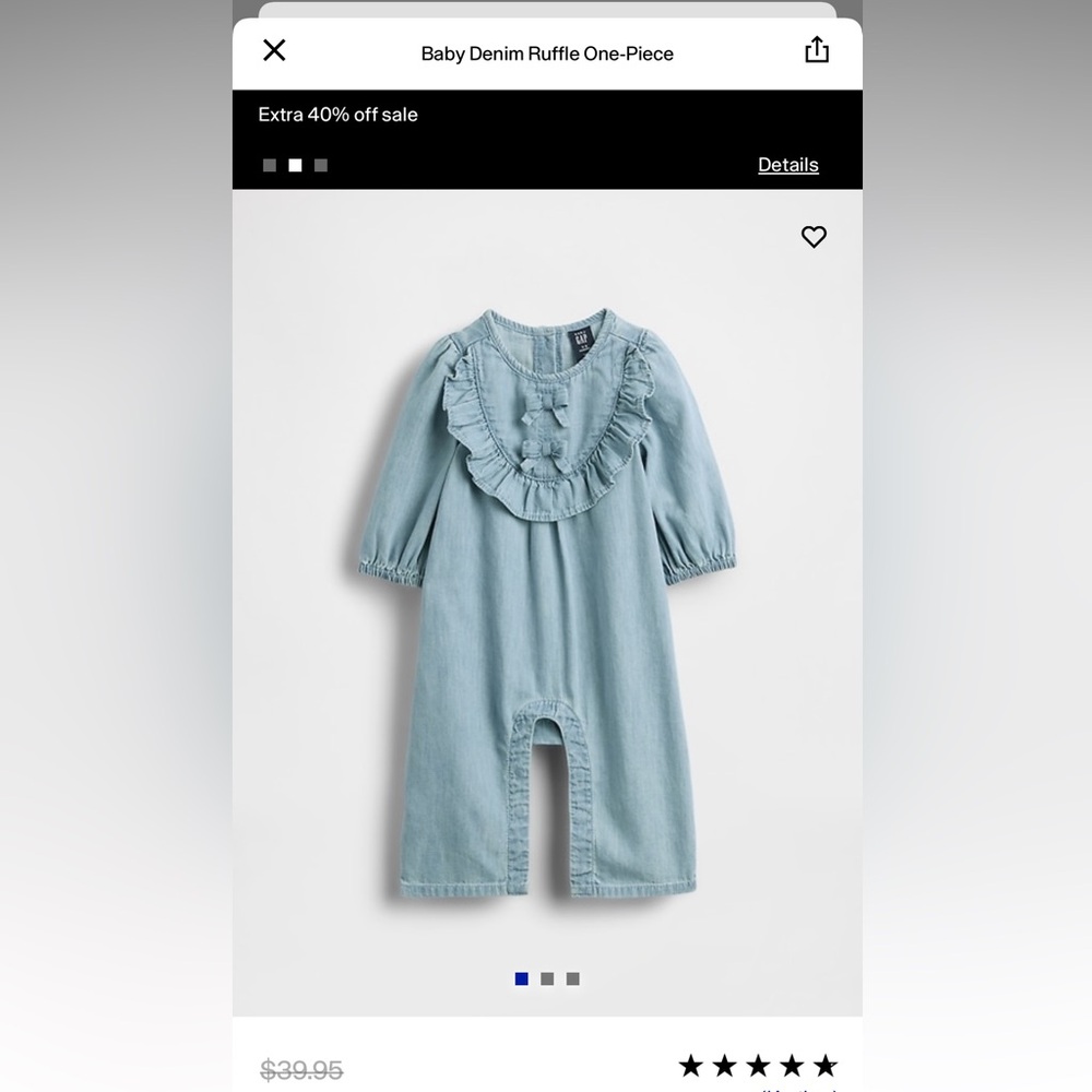 GAP baby denim ruffle one piece